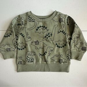NWOT‎ green long sleeve dinosaur print pullover sweatshirt toddler boys 12m